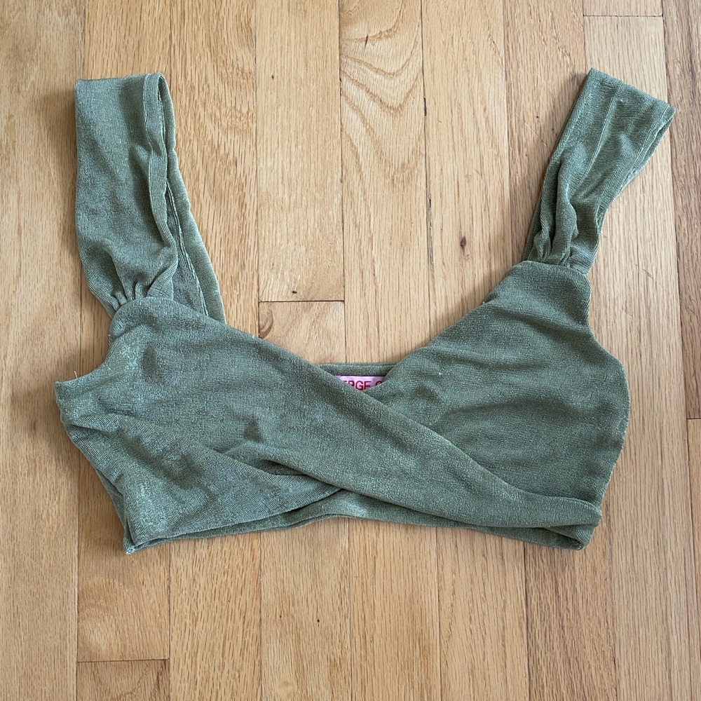 Verge Girl Shimmery Green Crop Top AU 10 US 6